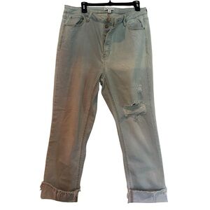 AND NOW THIS  Light Blue Cuff Folded Jeans Size 16W